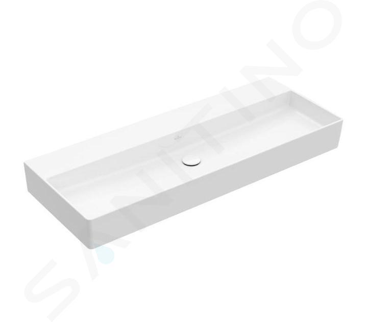 Villeroy & Boch Memento 2.0 - Lavabo de mueble 120x47 cm, sin rebosadero, sin orificio para grifo, CeramicPlus, blanco alpino 4A22CFR1