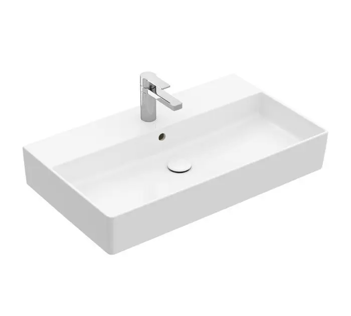 Villeroy & Boch Memento 2.0 - Lavabo da mobile 80x47 cm, con troppopieno, con foro per miscelatore, bianco alpino 4A228G01