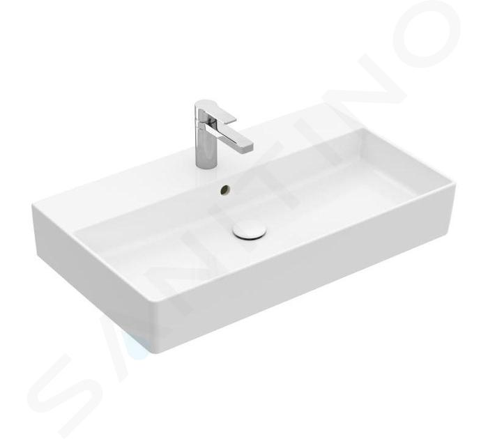 Villeroy & Boch Memento 2.0 - Meuble lavabo 800x470 mm, avec trop-plein, trou de robinetterie, CeramicPlus, blanc alpin 4A228GR1