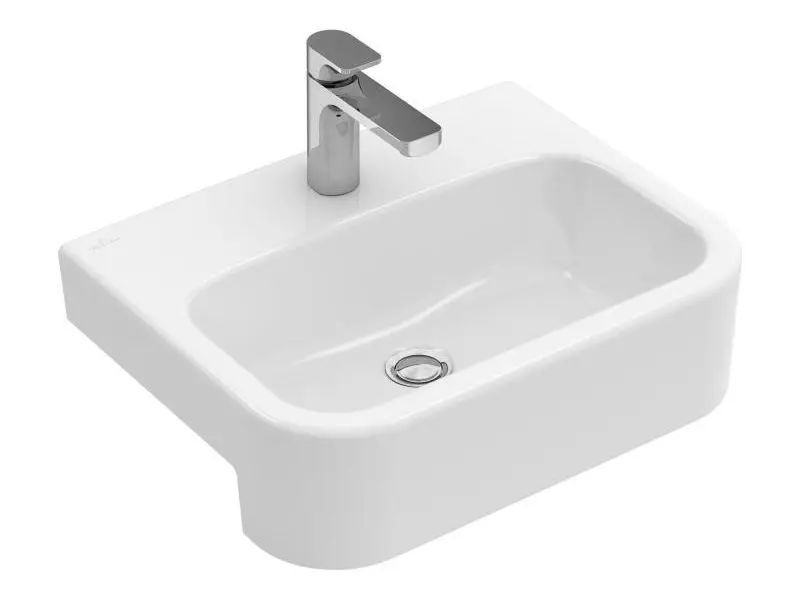 Levně Villeroy & Boch Architectura - Umyvadlo polozápustné 55x43 cm, bez přepadu, otvor pro baterii, CeramicPlus, alpská bílá 419056R1