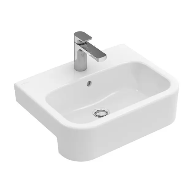 Levně Villeroy & Boch Architectura - Umyvadlo polozápustné 55x43 cm, s přepadem, otvor pro baterii, CeramicPlus, alpská bílá 419055R1