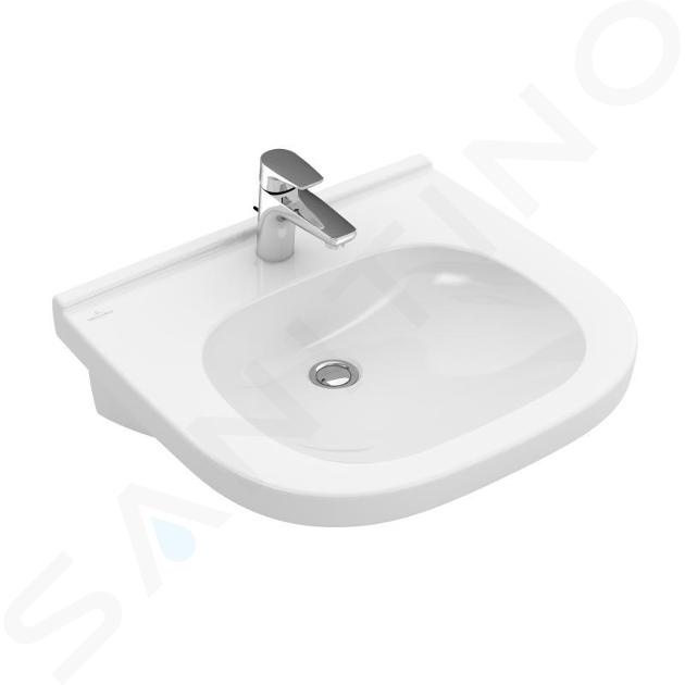 Villeroy & Boch ViCare - Lavabo Vita 61x55 cm, sin rebosadero, orificio para grifo, AntiBac, CeramicPlus, blanco alpino 411961T2