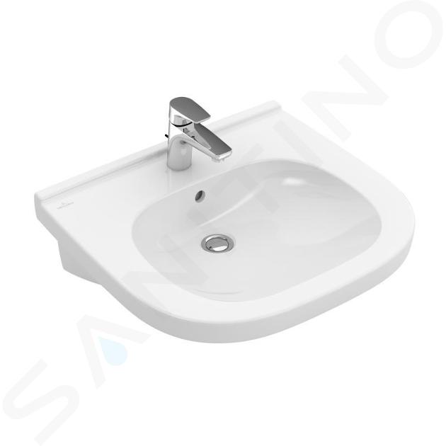 Villeroy & Boch ViCare - Umývadlo Vita 610x550 mm, s prepadom, otvor na batériu, AntiBac, CeramicPlus, alpská biela 411960T2