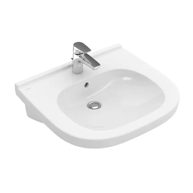 Levně Villeroy & Boch ViCare - Umyvadlo Vita 61x55 cm, s přepadem, otvor pro baterii, CeramicPlus, alpská bílá 411960R1