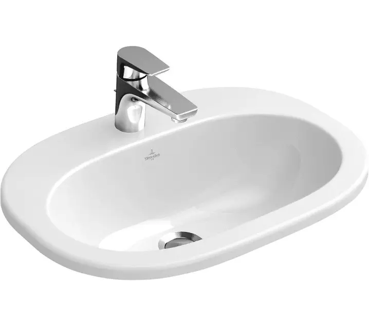 Levně Villeroy & Boch O.novo - Umyvadlo zápustné 56x41 cm, bez přepadu, otvor pro baterii, CeramicPlus, alpská bílá 416157R1