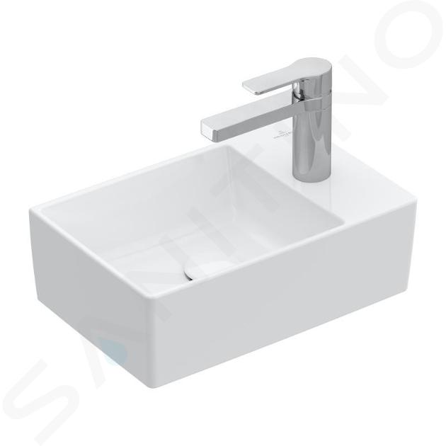 Villeroy & Boch Memento 2.0 - Handwaschbecken 400x260 mm, ohne Überlauf, 1 Hahnloch, Alpinweiß 43234001