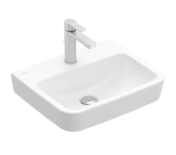 Levně Villeroy & Boch O.novo - Umývátko 45x37 cm, bez přepadu, otvor pro baterii, CeramicPlus, alpská bílá 434446R1