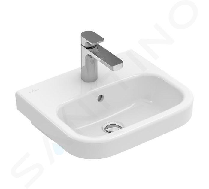 Villeroy & Boch Architectura - Lave-mains 450x380 mm, avec trop-plein, un trou de robinetterie, CeramicPlus, blanc alpin 437345R1