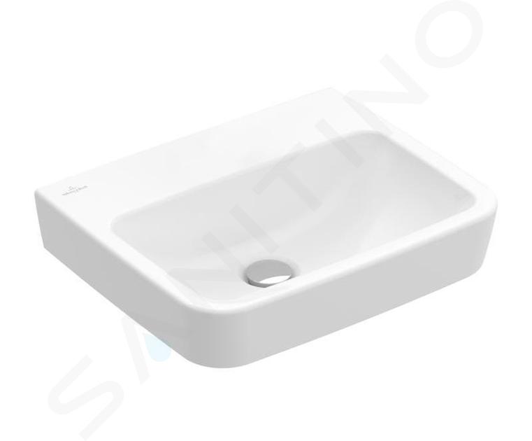 Villeroy & Boch O.novo - Lave-mains 500x370 mm, sans trop-plein, sans trou de robinetterie, CeramicPlus, blanc alpin 434453R1