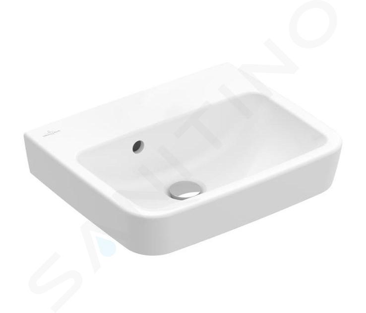 Villeroy & Boch O.novo - Lavamanos 500x370 mm, con rebosadero, sin orificio para el grifo, blanco alpino 43445201