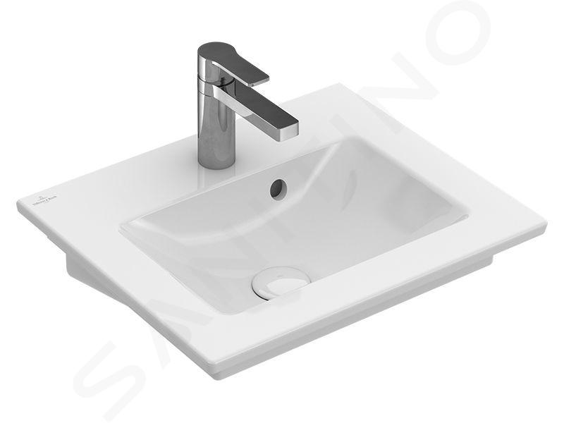 Villeroy & Boch Venticello - Umývátko 50x42 cm, s přepadem, 1 otvor pro baterii, CeramicPlus, alpská bílá 412450R1