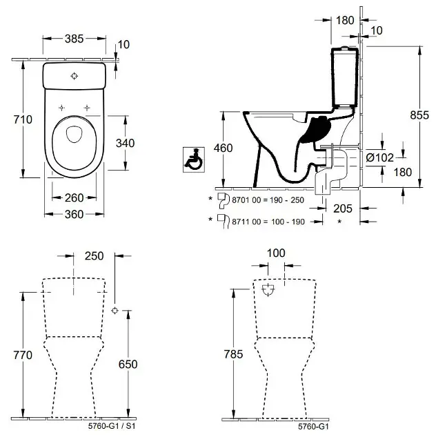 ViCare Cuvette pour ensemble WC sans bride ViCare Ovale 4620R001 - Villeroy  & Boch