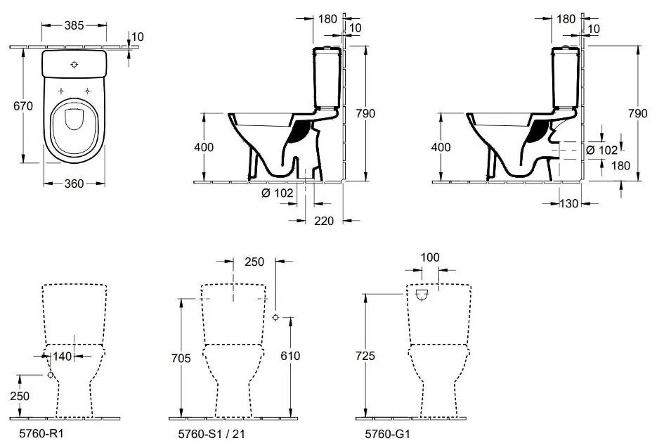 Villeroy & Boch O.novo Cuvette WC à poser à fond creux avec évacuation  verticale blanc - 56610101 