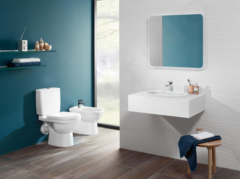 Villeroy & Boch O.novo - WC monoblocco, scarico a parete, DirectFlush,  AntiBac, CeramicPlus, bianco alpino 5661R0T2