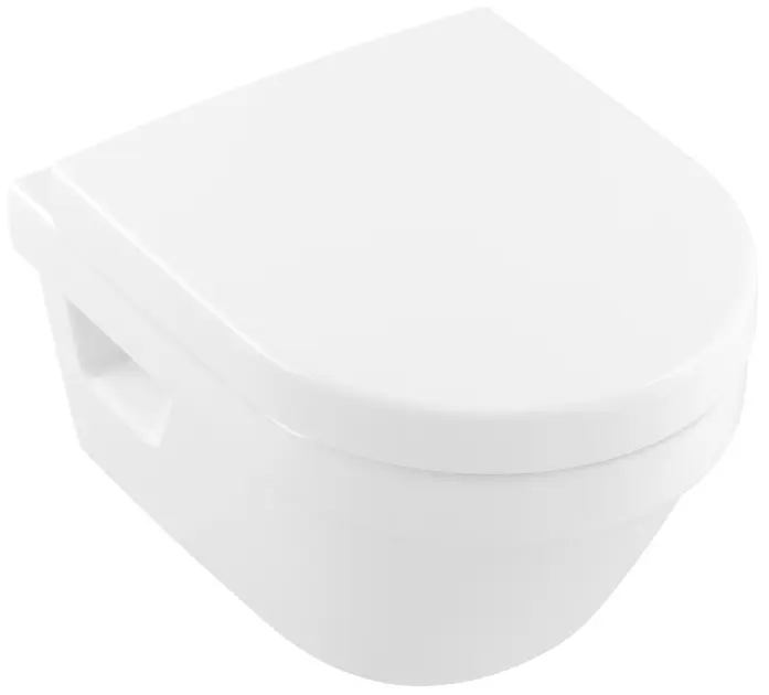 Villeroy & Boch Architectura - Inodoro suspendido, desagüe posterior, DirectFlush, CeramicPlus, blanco alpino 4687R0R1