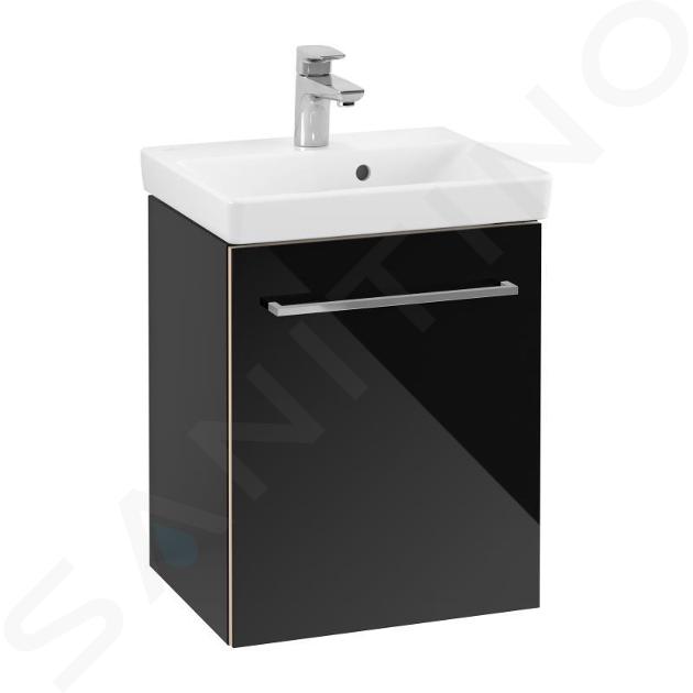 Villeroy & Boch Avento - Dulap pentru lavoar, 430x514x352 mm, 1 ușă, Crystal Black A88700B3