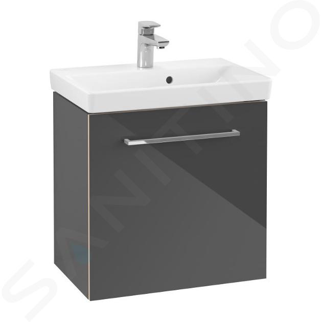 Villeroy & Boch Avento - Mueble de lavabo, 53x51x35 cm, 1 puerta, Crystal Grey A88800B1