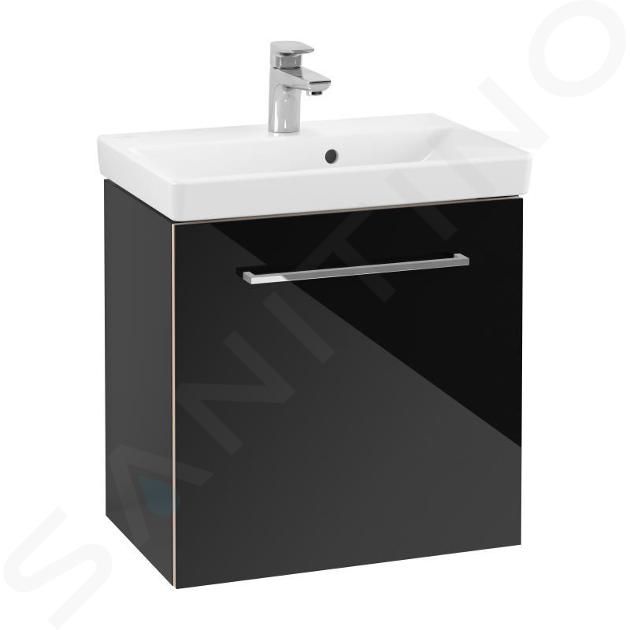 Villeroy & Boch Avento - Mueble de lavabo, 530x514x352 mm, 1 puerta, Crystal Black A88800B3