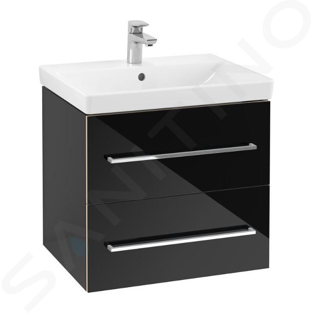 Villeroy & Boch Avento - Mueble de lavabo, 58x51x45 cm, 2 cajones, Crystal Black A88900B3