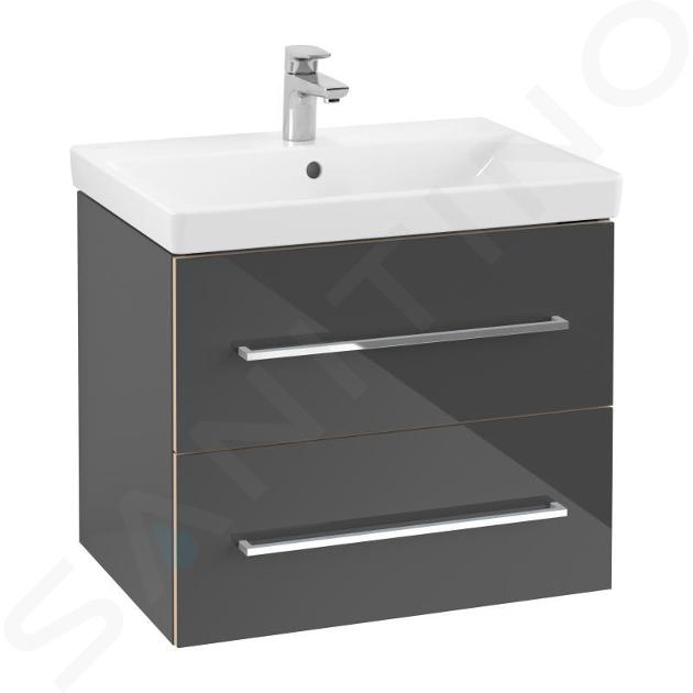 Villeroy & Boch Avento - Umyvadlová skříňka, 630x514x452 mm, 2 zásuvky, Crystal Grey A89000B1