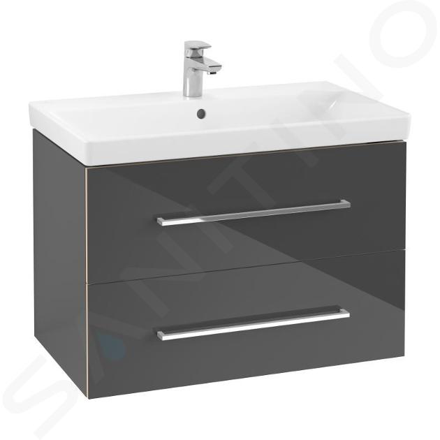 Villeroy & Boch Avento - Mueble de lavabo, 78x51x45 cm, 2 cajones, Crystal Grey A89100B1