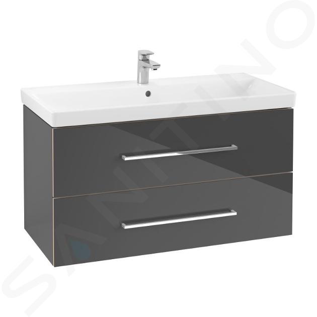 Villeroy & Boch Avento - Mobile da lavabo, 980x514x452 mm, 2 cassetti, Crystal Grey A89200B1