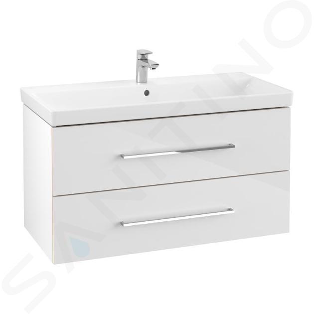 Villeroy & Boch Avento - Umyvadlová skříňka, 980x514x452 mm, 2 zásuvky, Crystal White A89200B4