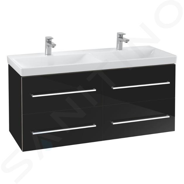 Villeroy & Boch Avento - Mueble de lavabo, 118x51x45 cm, 4 cajones, Crystal Black A89300B3