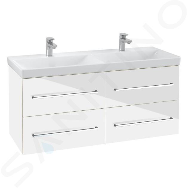 Villeroy & Boch Avento - Mueble de lavabo, 118x51x45 cm, 4 cajones, Crystal White A89300B4