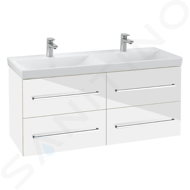 Villeroy & Boch Avento - Dulap pentru lavoar, 1180x514x452 mm, 4 sertare, Crystal White A89300B4