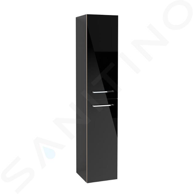 Villeroy & Boch Avento - Armario alto, 35x176x37 cm, 2 puertas, Crystal Black A89400B3