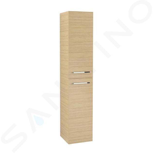 Villeroy & Boch Avento - Hoge badkamerkast, 350x1760x372 mm, 2 deuren, Nordic Oak A89400VJ