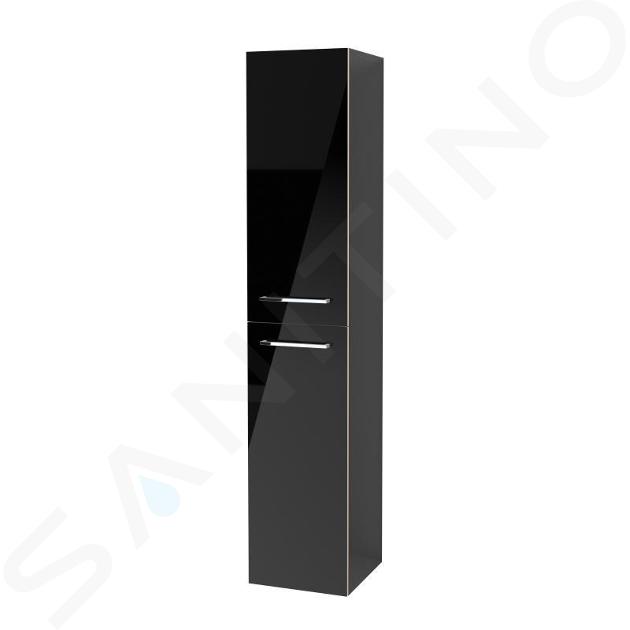 Villeroy & Boch Avento - Armario alto, 350x1760x372 mm, 2 puertas, Crystal Black A89401B3