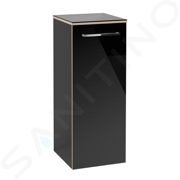 Villeroy & Boch Avento - Badkamer zijkast, 350x890x373 mm, 1 deur, Crystal Black A89500B3