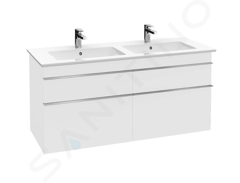 Villeroy & Boch Venticello - Mueble de lavabo, 1253x590x502 mm, 4 cajones, Glossy White A93001DH