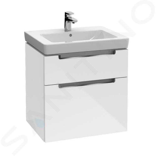 Villeroy & Boch Subway 2.0 - Meuble-vasque, 587x590x454 mm, 2 tiroirs, Glossy White A90910DH