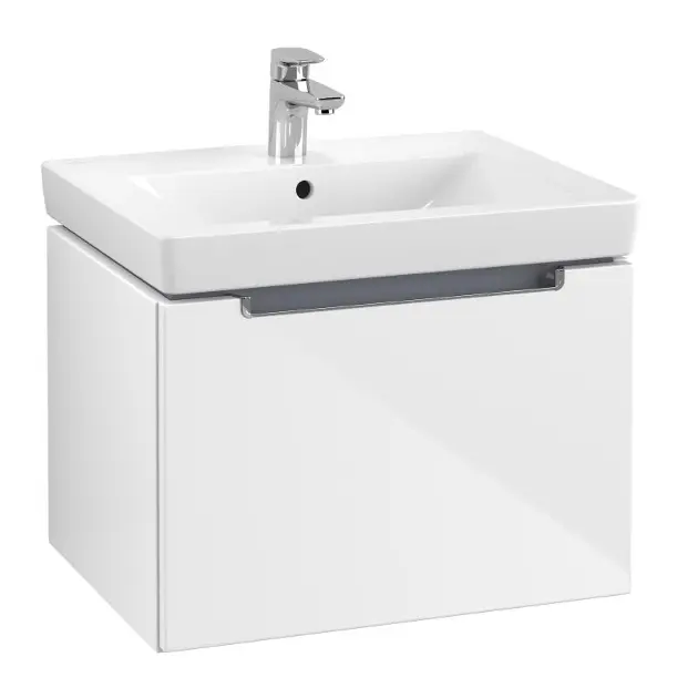 Levně Villeroy & Boch Subway 2.0 - Umyvadlová skříňka, 59x42x45 cm, 1 zásuvka, Glosy White A68710DH