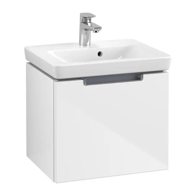 Levně Villeroy & Boch Subway 2.0 - Umyvadlová skříňka, 49x42x38 cm, 1 zásuvka, Glosy White A68510DH