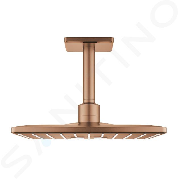 Grohe Rainshower SmartActive Cube - Rociador de ducha 310, brazo de ducha 14 cm, 2 chorros, Warm Sunset cepillado 26481DL0