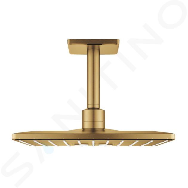Grohe Rainshower SmartActive Cube - Rociador de ducha 310, brazo de ducha 14 cm, 2 chorros, Cool Sunrise cepillado 26481GN0