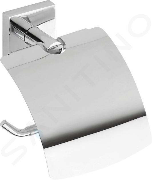 Sapho X-SQUARE - Porte-rouleau toilette avec couvercle, chrome XQ700