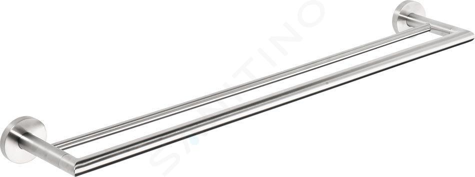 Sapho X-STEEL - Porte-serviettes double, longeur 655 mm, inox XS403