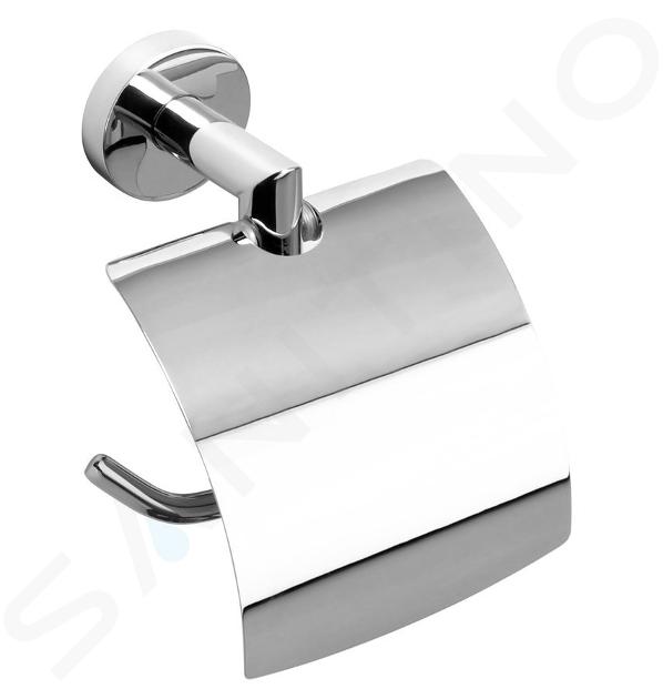 Sapho X-Round - Porte-rouleau toilette avec couvercle, chrome XR702