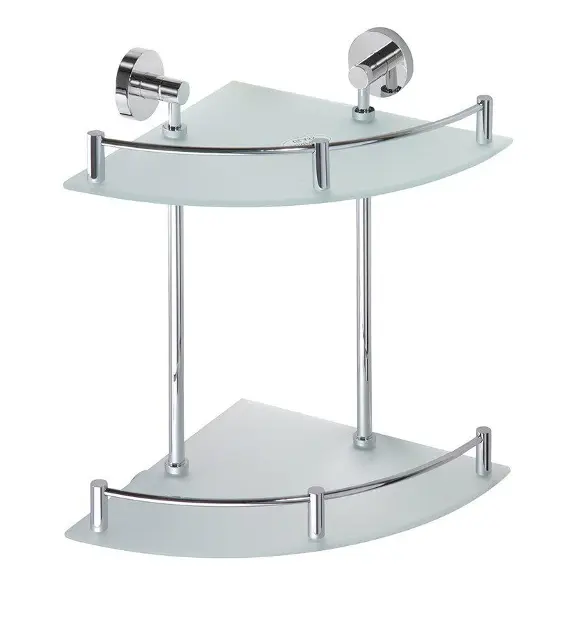 Sapho X-Round - Hoekplanchet 2 laags, glas/chroom XR604