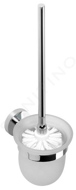 Sapho X-Round - Wand wc-borstel met houder, melk glas/chroom XR303