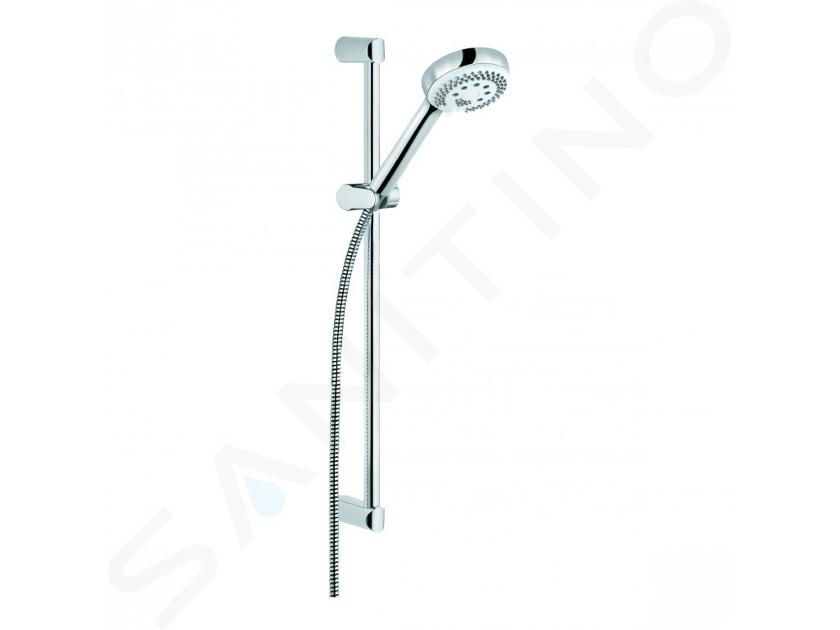 Kludi Logo - Colonne de douche avec pommeau de douche, support, barre et flexible, chrome 6836305-00