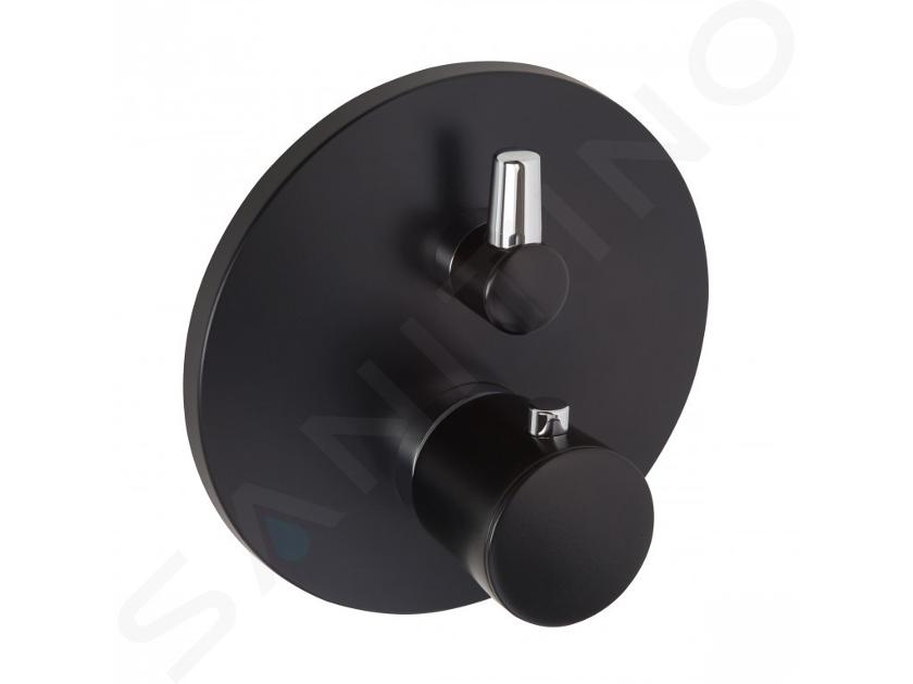 Kludi Balance - Grifo termostático empotrado para 2 dispositivos, negro mate/cromo 528308775