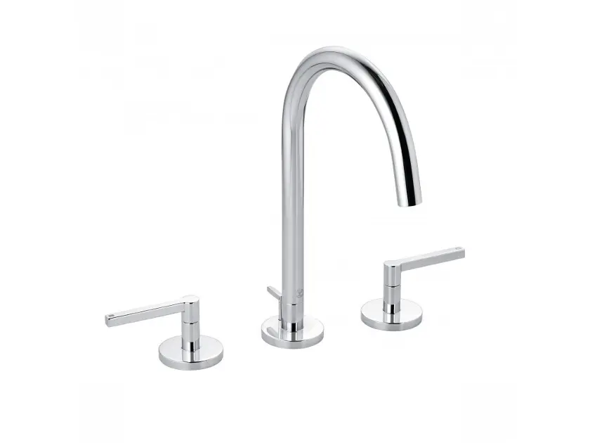 Kludi Nova Fonte - Mosdókagyló keverő kifolyóval és forgatható kifolyóval, 3 lyukú beépítés, krómozott 201430515