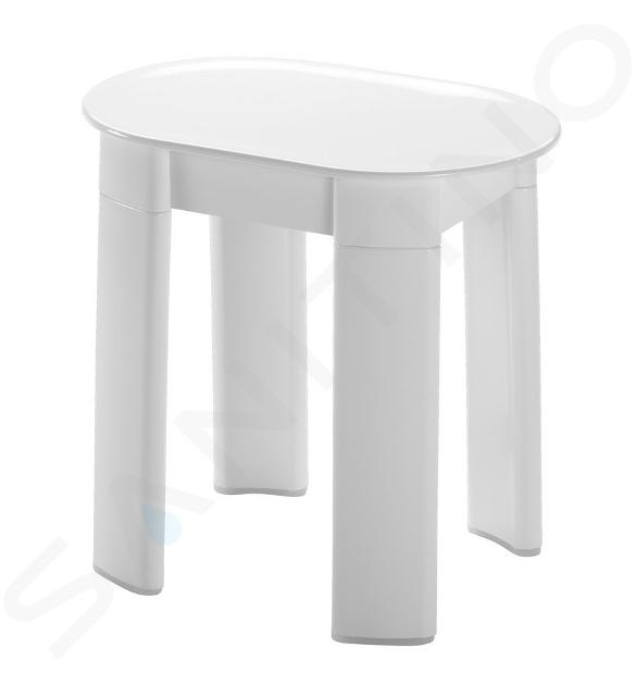 Aqualine Accessoires - Tabouret de salle de bains Tetra, 420x410x270 mm, blanc 2872