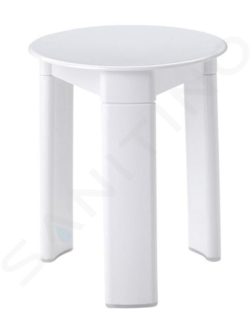 Aqualine Accessoires - Tabouret de salle de bains Trio, diamètre 330x400 mm, blanc 2072